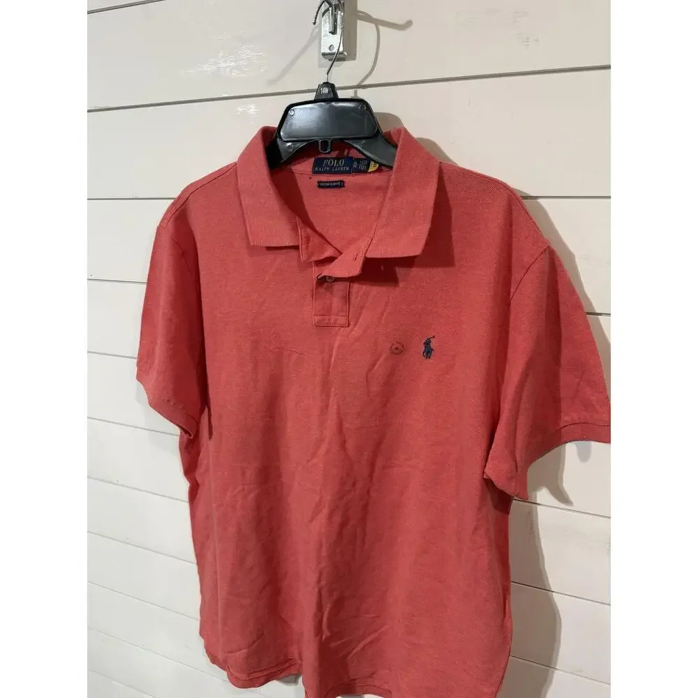 Polo Ralph Lauren Men's Red Slim Fit Mesh Polo XL